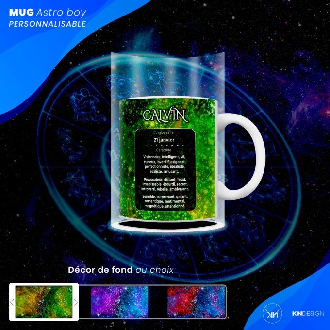 Mug Astro Boy | Verseau : Personnalisez votre Signe Astrologique !