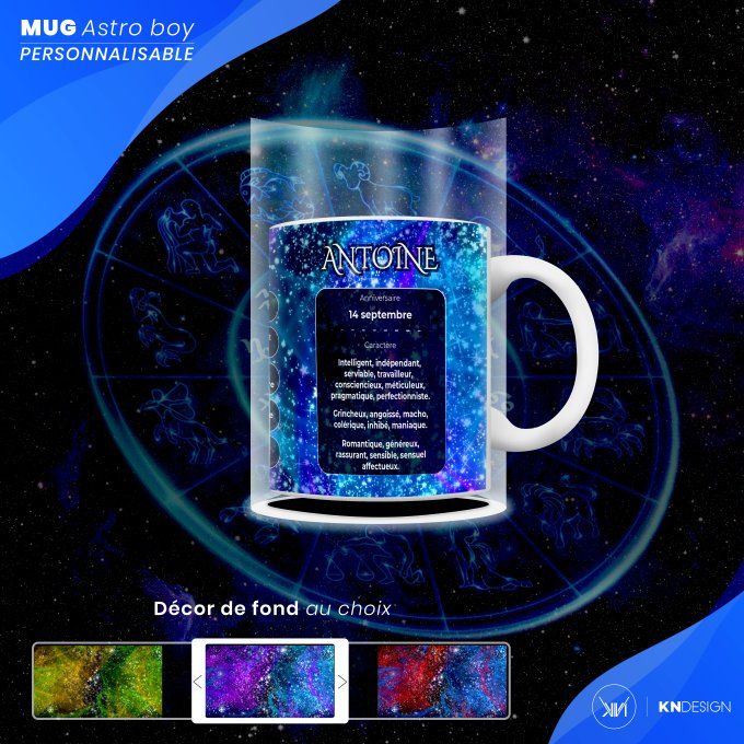Mug Astro Boy | Vierge : Personnalisez votre Signe Astrologique !