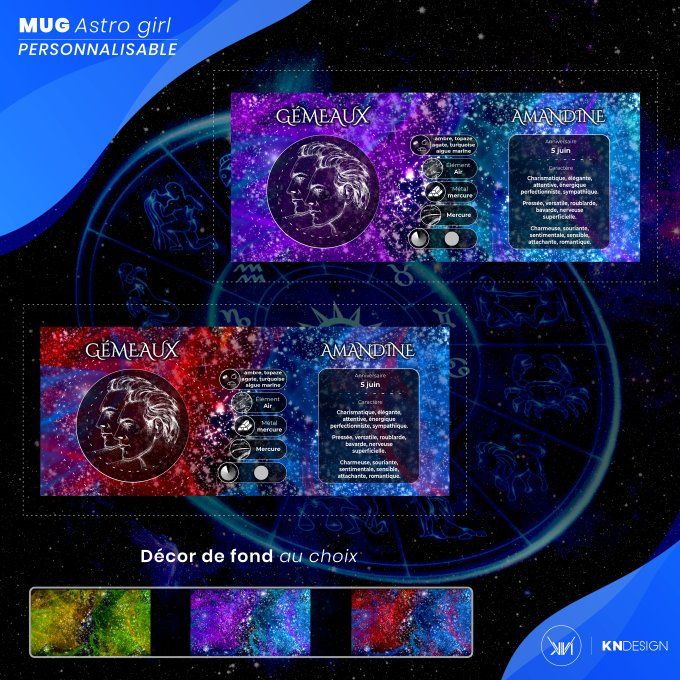 Mug Astro Girl | Gémeaux : Personnalisez votre Signe Astrologique !