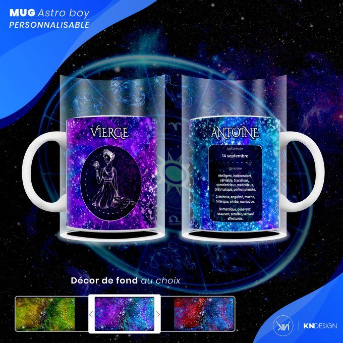 Mug Astro Boy | Vierge : Personnalisez votre Signe Astrologique !