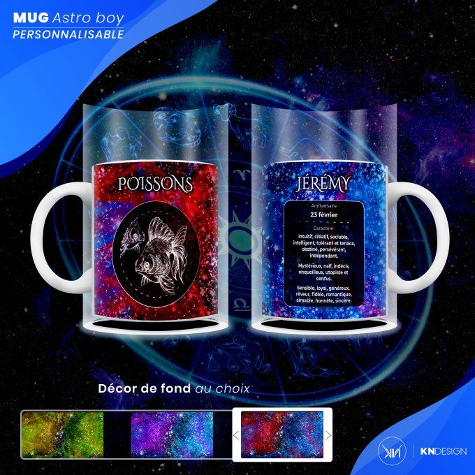 Mug Astro Boy | Poisson : Personnalisez votre Signe Astrologique !