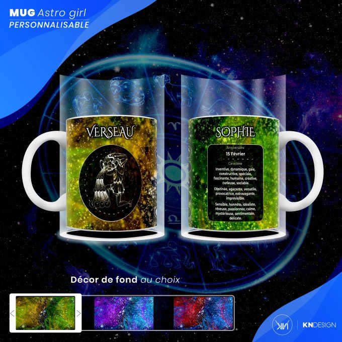 Mug Astro Girl | Verseau : Personnalisez votre Signe Astrologique !