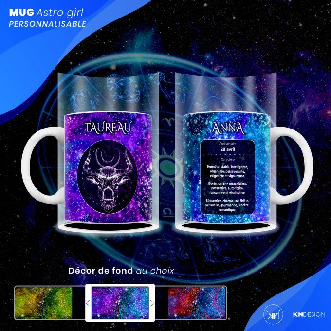 Mug Astro Girl | Taureau : Personnalisez votre Signe Astrologique !