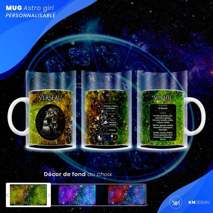 Mug Astro Girl | Verseau : Personnalisez votre Signe Astrologique !