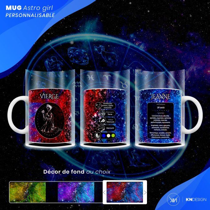 Mug Astro Girl | Vierge : Personnalisez votre Signe Astrologique !