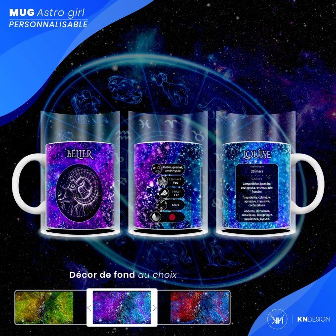 Mug Astro Girl | Bélier : Personnalisez votre Signe Astrologique !