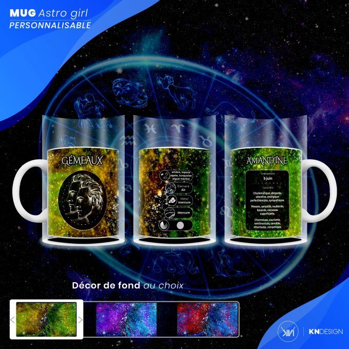 Mug Astro Girl | Gémeaux : Personnalisez votre Signe Astrologique !