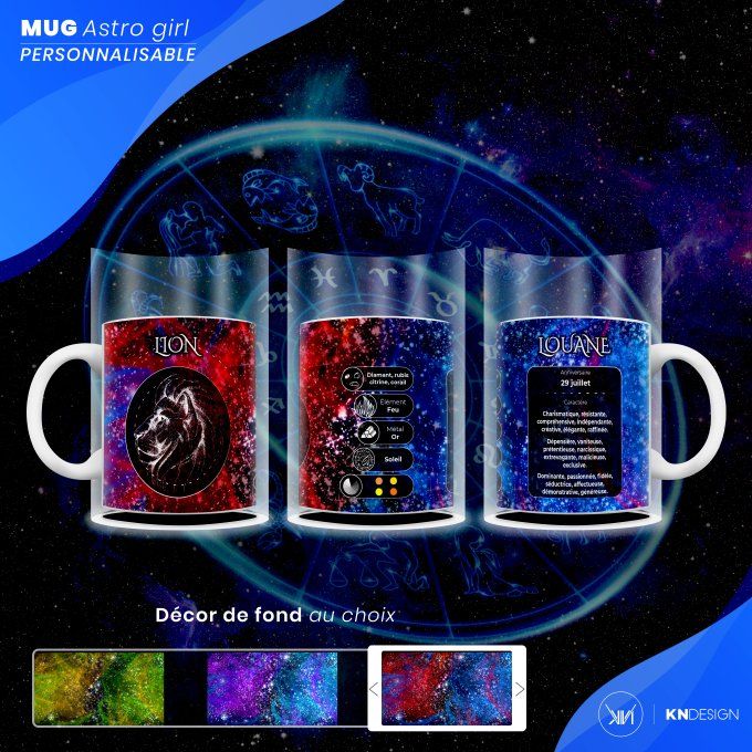 Mug Astro Girl | Lion : Personnalisez votre Signe Astrologique !