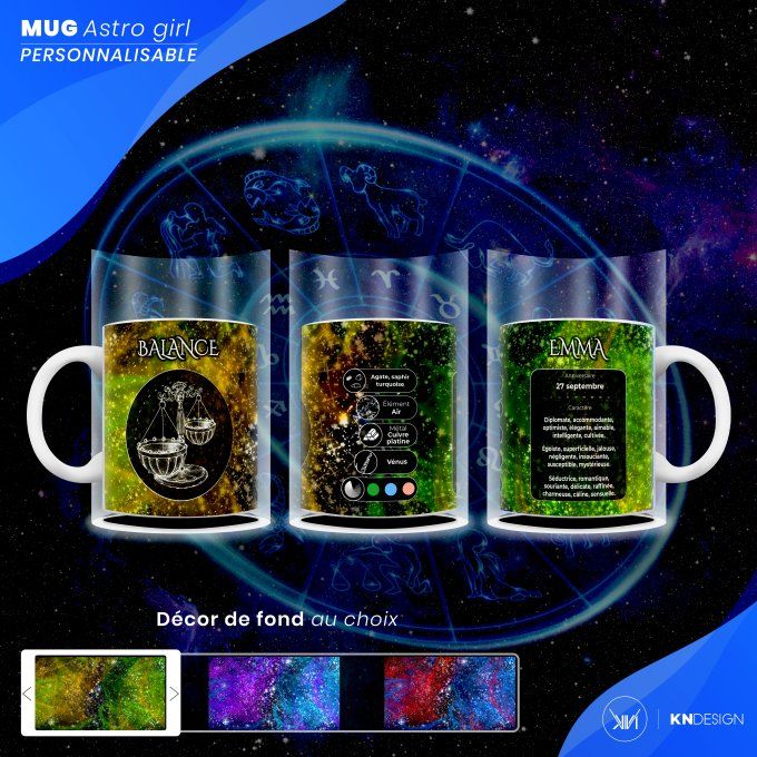 Mug Astro Girl | Balance : Personnalisez votre Signe Astrologique !